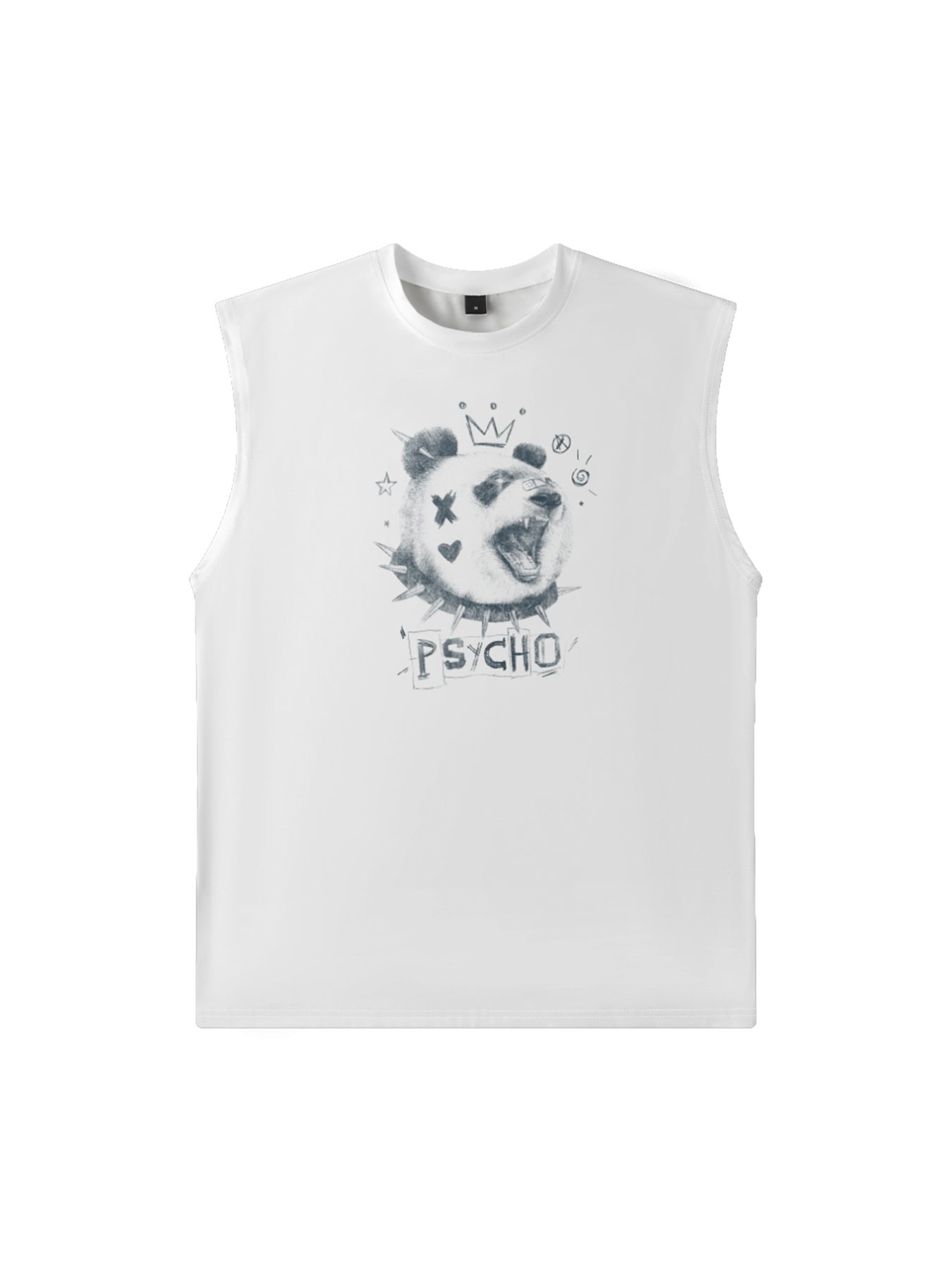 Hardaddy X Mikekoubou Mens Crewneck Tank Tops Psycho Panda Beach Sleeveless Shirt