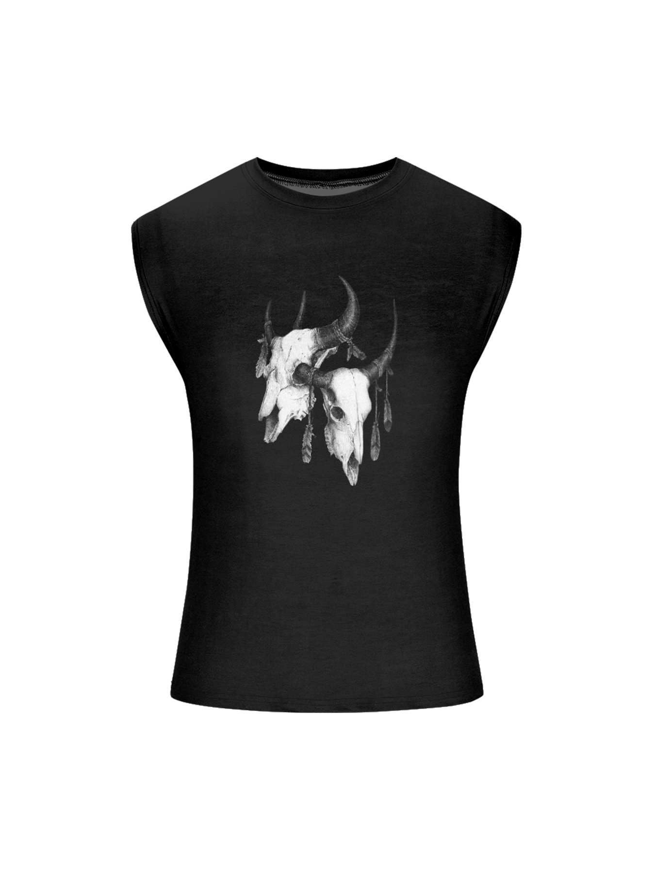 Hardaddy X Mikekoubou Mens Crewneck Tank Tops Western Lamb Bones Beach Sleeveless Shirt