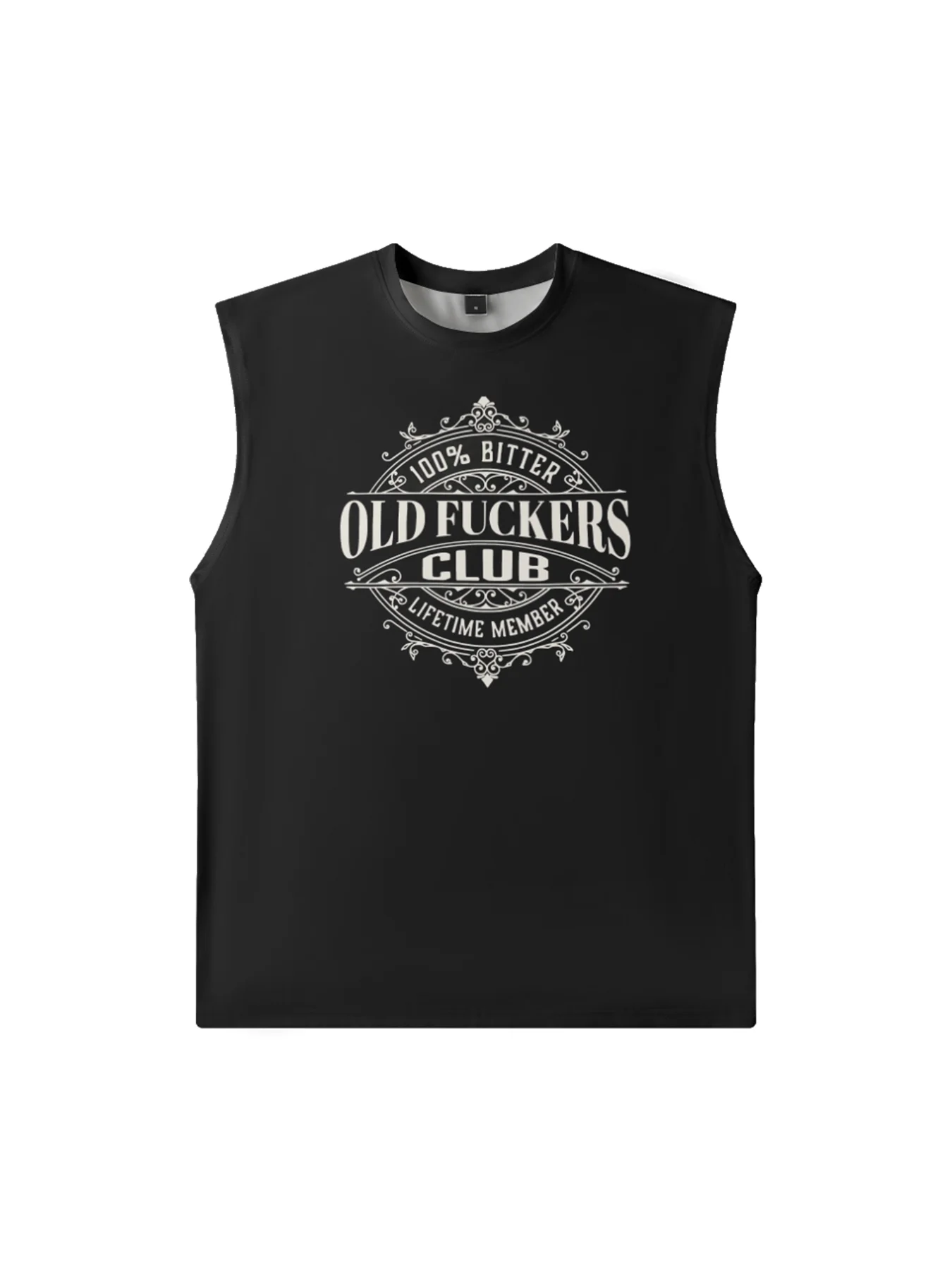 Mens Crewneck Tank Tops Old Man Beach Sleeveless Shirt