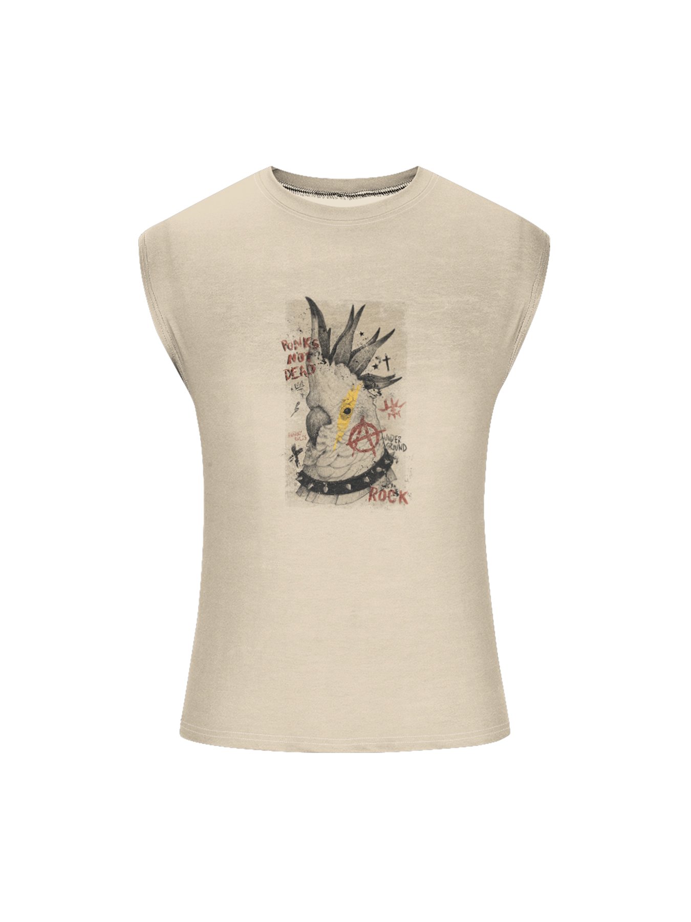 Hardaddy X Mikekoubou Mens Crewneck Tank Tops Parrots Beach Sleeveless Shirt