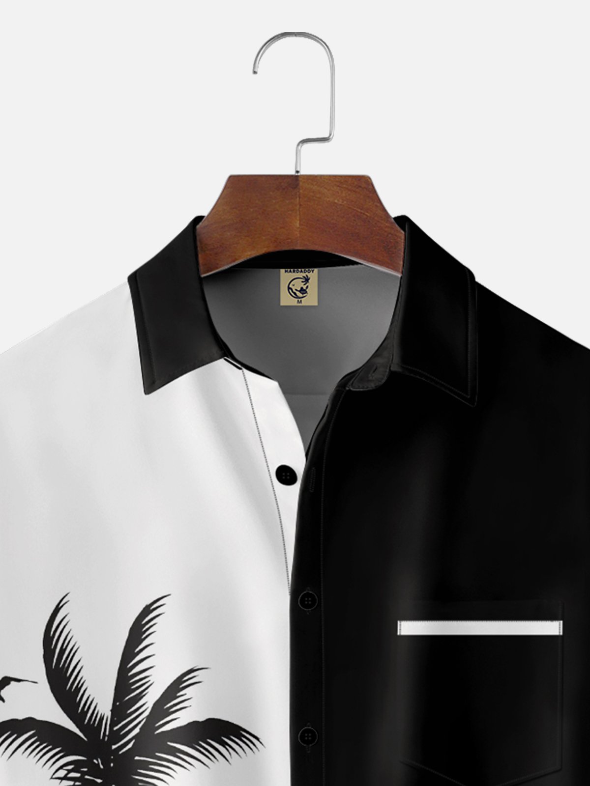 Hardaddy Resort Style Hawaiian Series Coconut Tree Element Lapel Short-Sleeved Printed Shirt Top