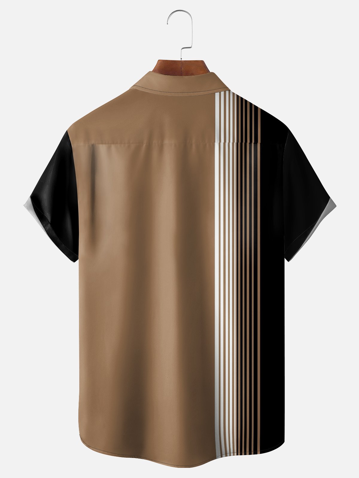 Retro Strips Graphics Short Sleeve Casual Men's Shirt