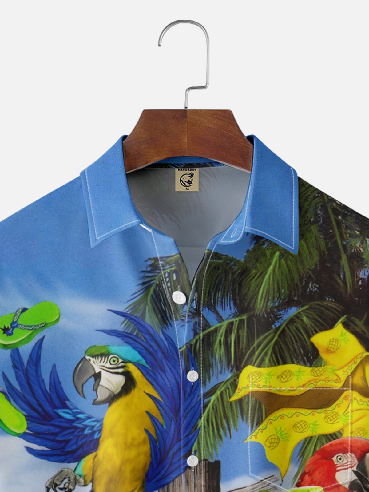 Hardaddy Parrots Chest Pocket Short Sleeve Hawaiian Shirt