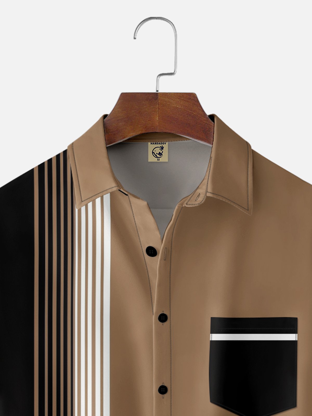 Retro Strips Graphics Short Sleeve Casual Men's Shirt