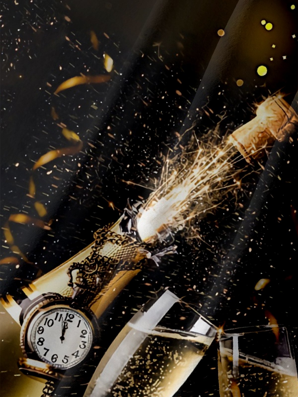 Hardaddy New Year Champagne Chest Pocket Short Sleeve Shirt
