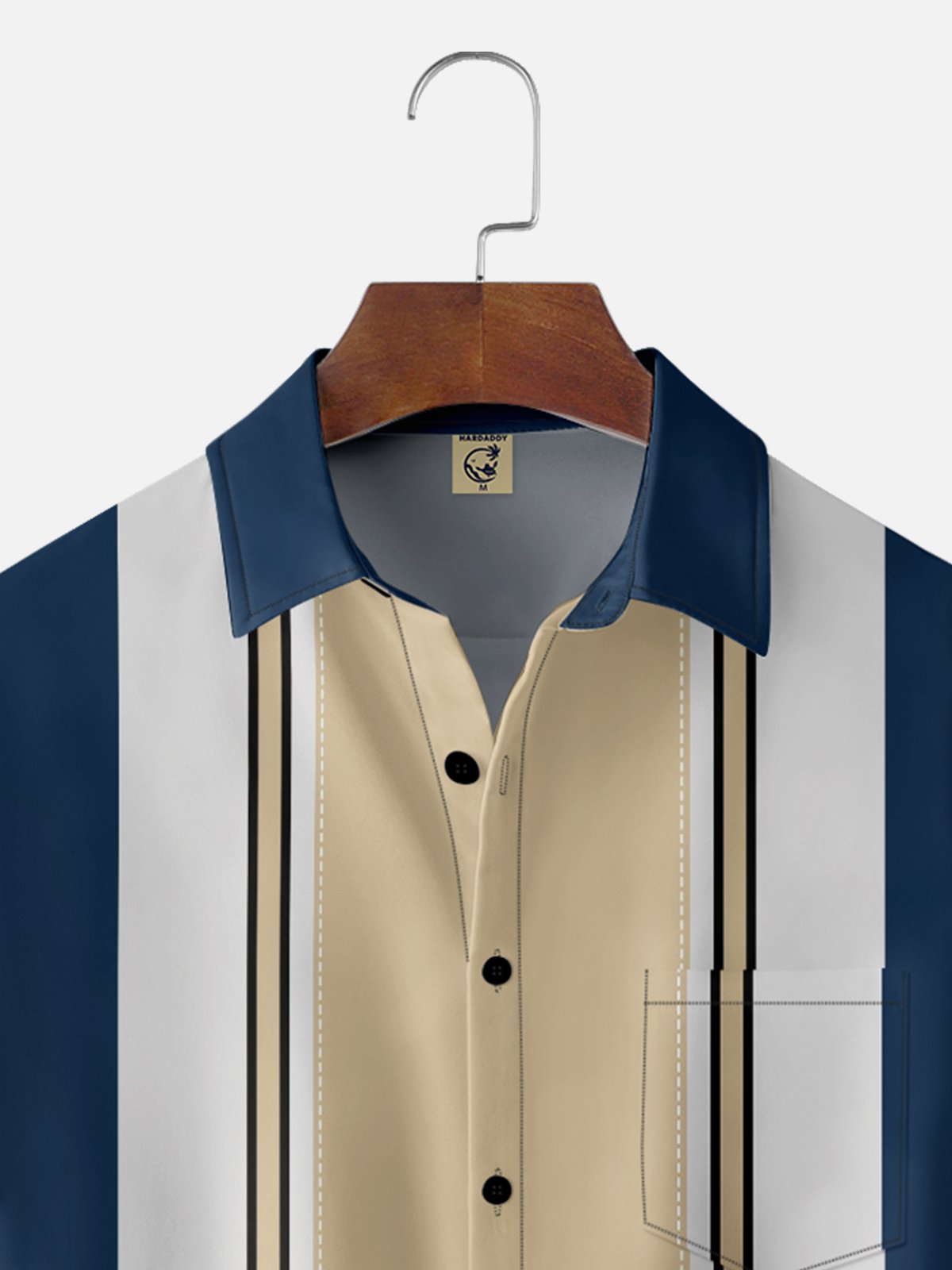 Casual Art Collection Geometric Stripe Pattern Lapel Short Sleeve Shirt Print Top