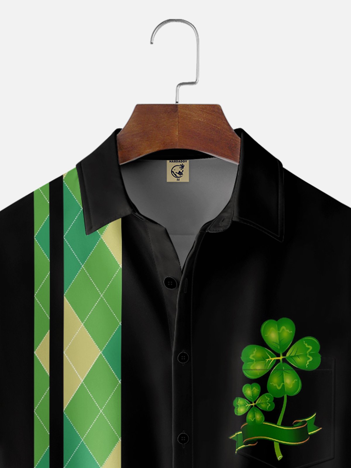 Four Leaf Clover Graphic Short Sleeve Casual Men's Shirt
