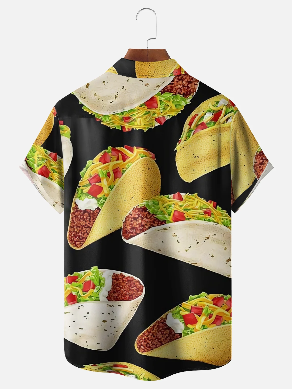 Hardaddy Food Print Chest Pocket Short Sleeve Shirt