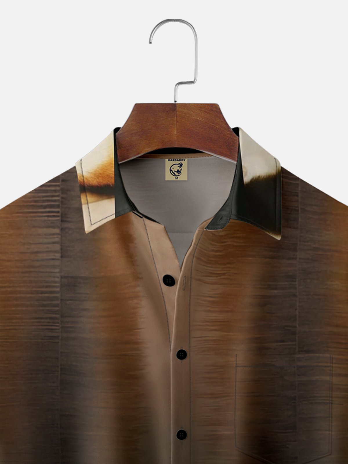 Gradient Texture Chest Pocket Short Sleeve Casual Shirt