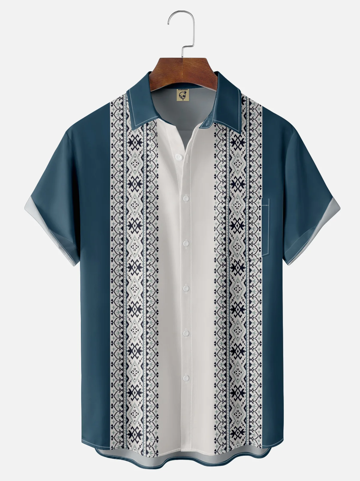 Men's Renaissance Vintage Striped Print Casual Breathable Short Sleeve Shirt