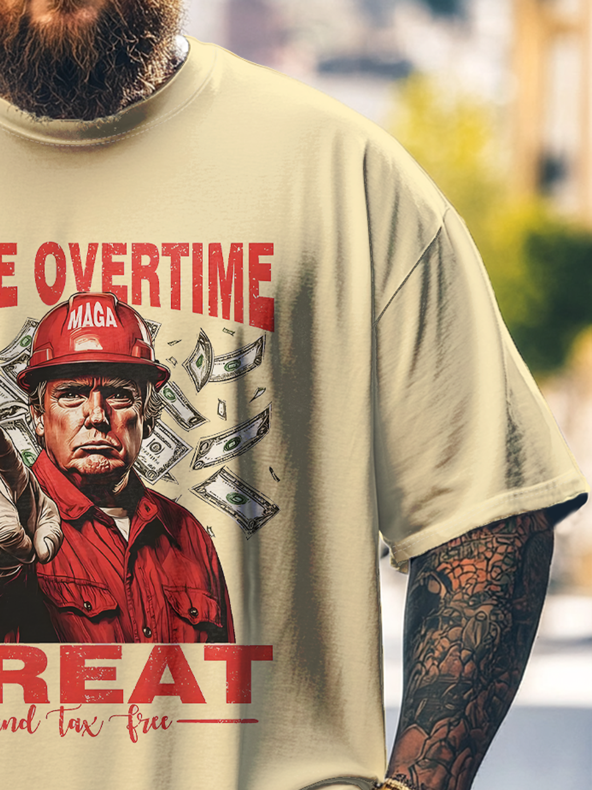 Big Size Men's Trump "Big and Beautiful" Loose T-shirt