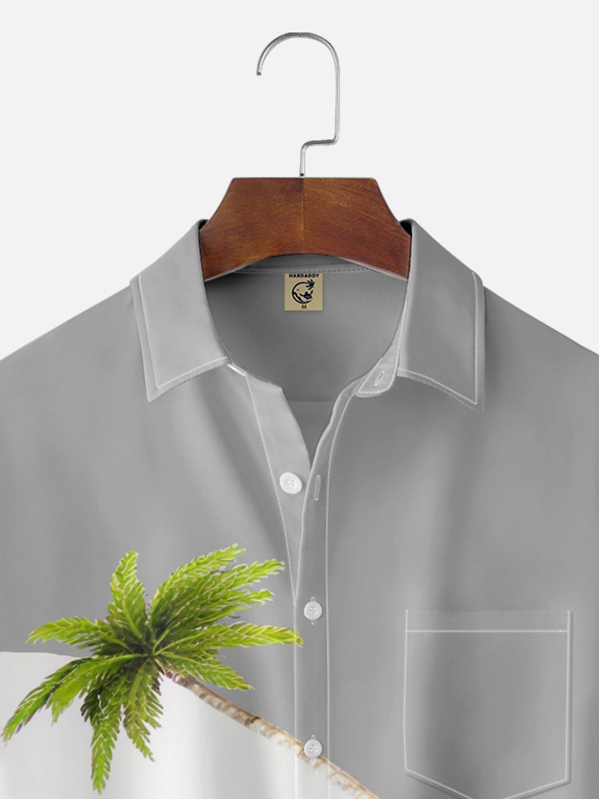 Men's Contrast Palm Tree Print Shirt