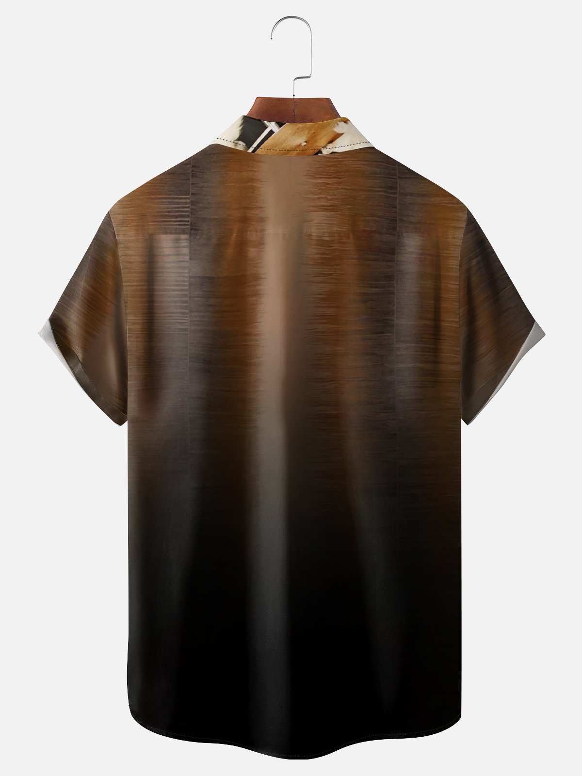 Gradient Texture Chest Pocket Short Sleeve Casual Shirt