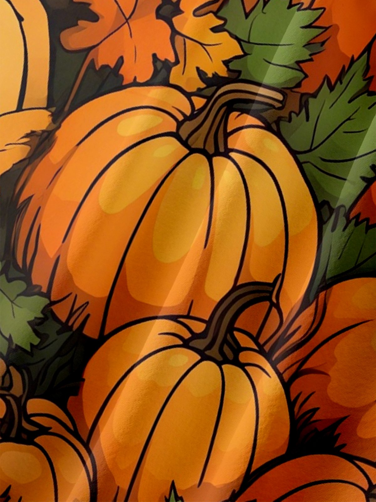Moisture-wicking Autumn Harvest Pumpkin Chest Pocket Casual Shirt