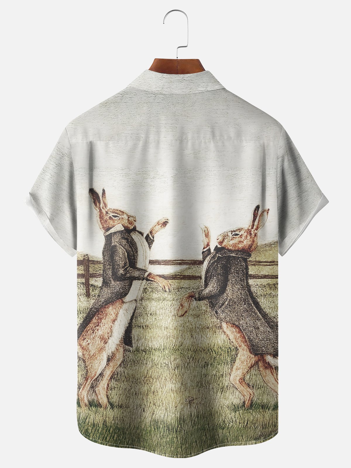 Hardaddy x Mikekoubou Moisture-wicking Funny Bunny Mr. Chest Pocket Hawaiian Shirt