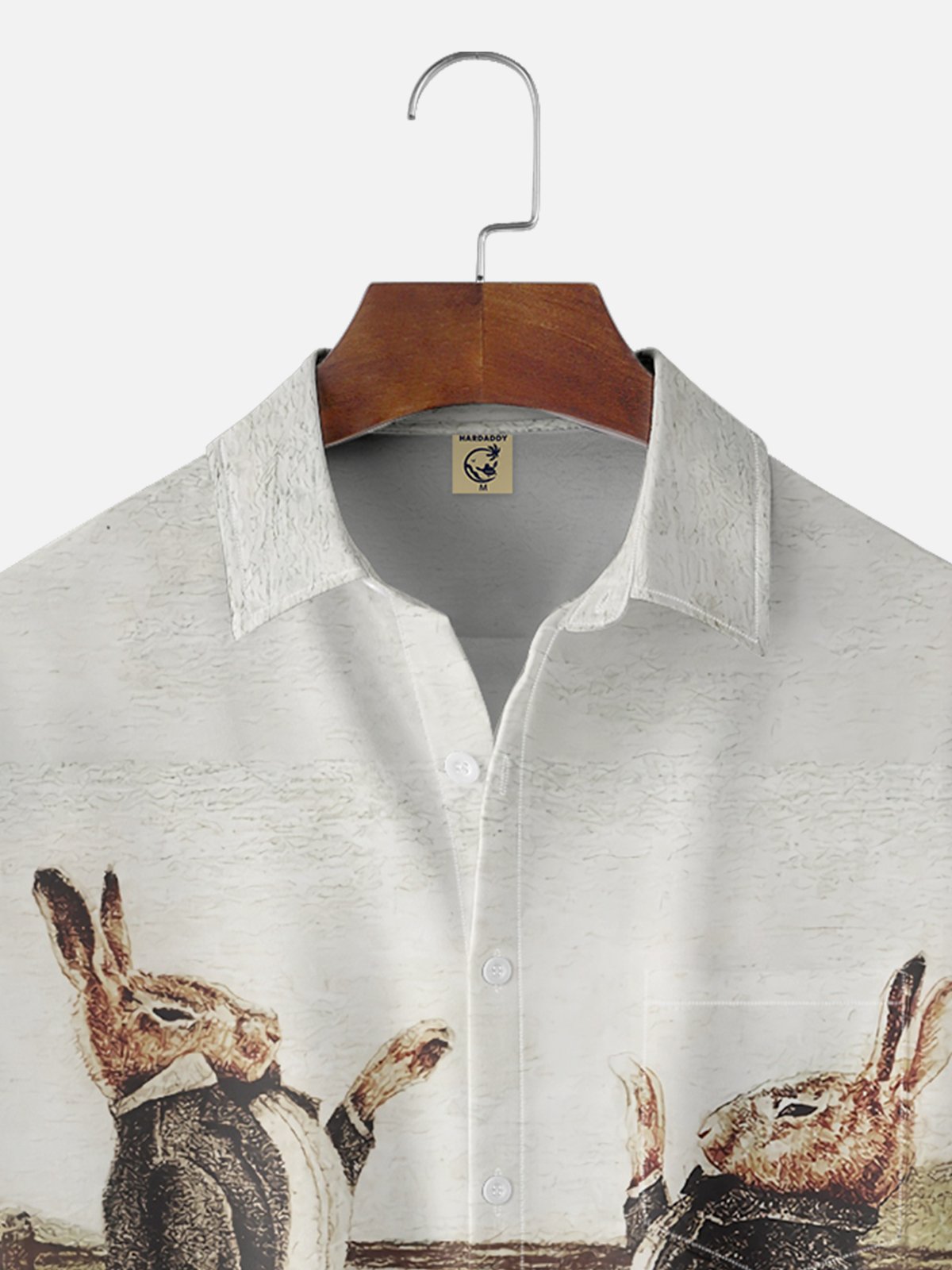 Hardaddy x Mikekoubou Moisture-wicking Funny Bunny Mr. Chest Pocket Hawaiian Shirt