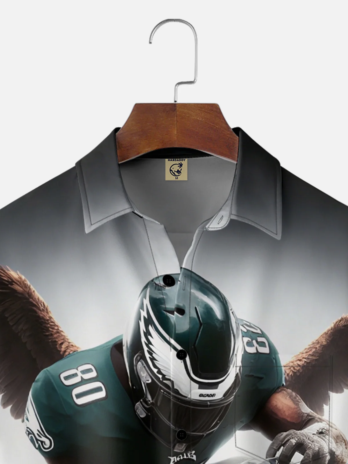 Moisture-wicking American Football Eagles Art Philadelphia Chest Pocket Casual Shirt