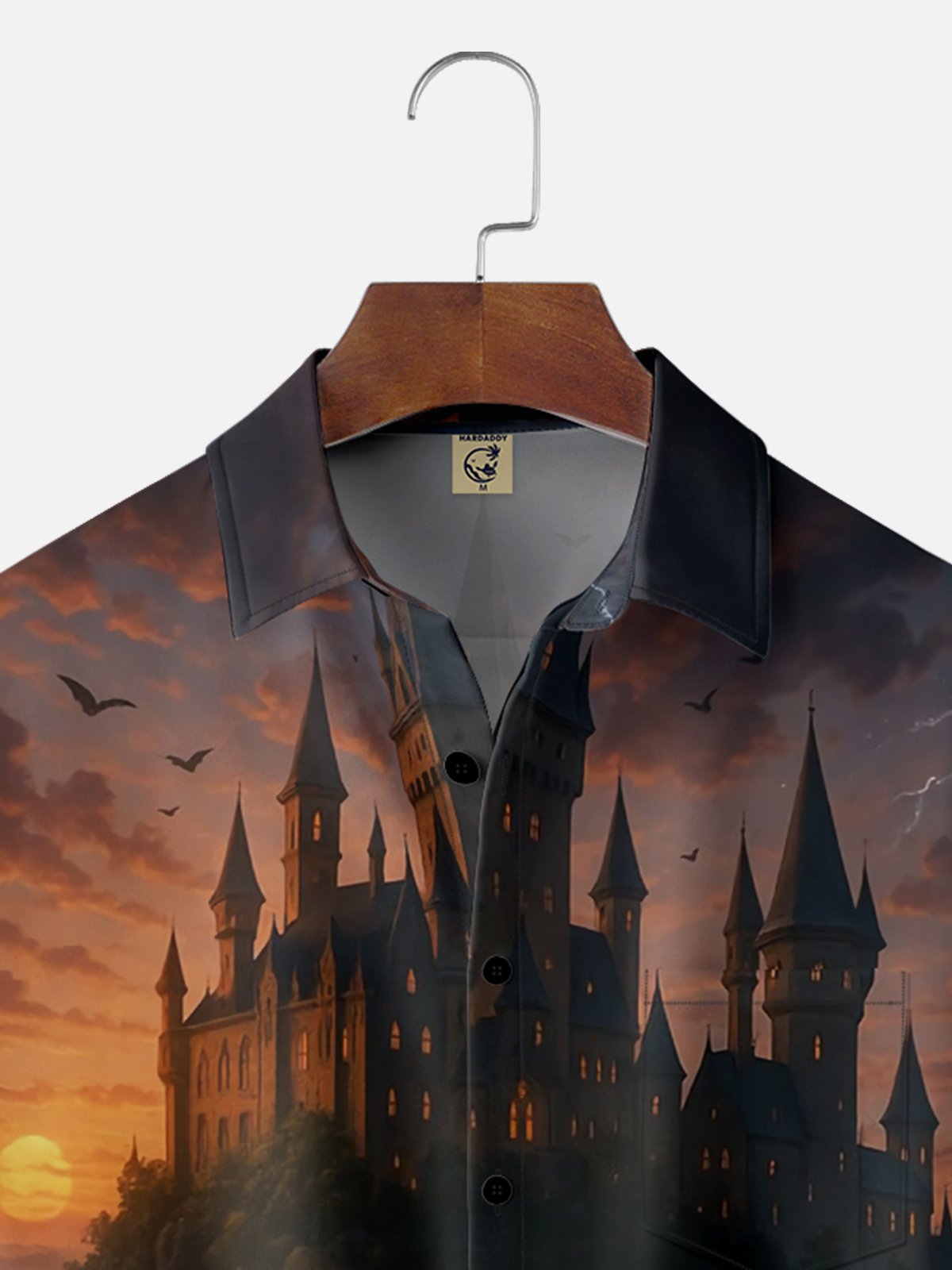 Moisture-wicking Magician Castle Fun Art Chest Pocket Casual Shirt