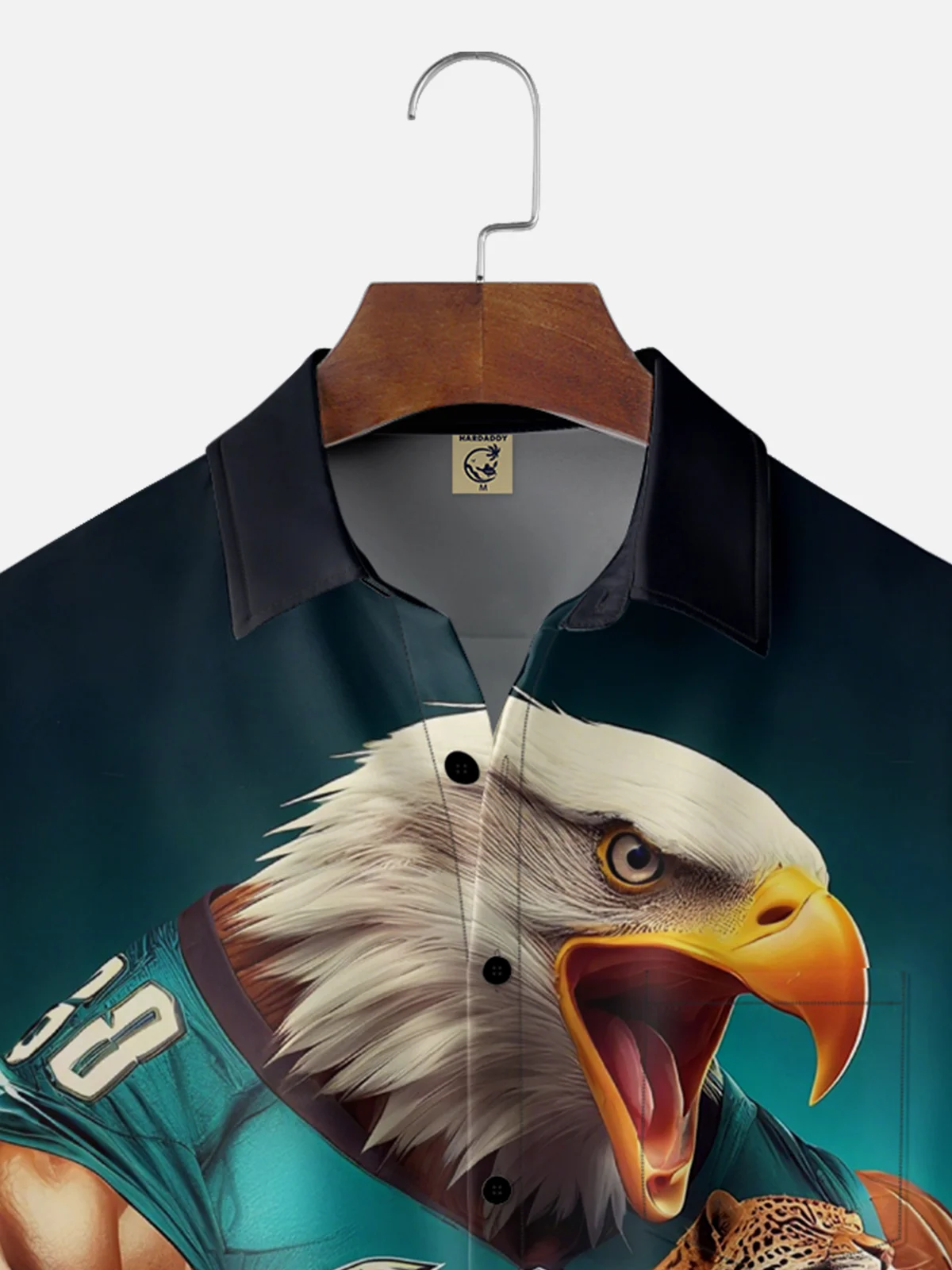 Moisture-wicking American Football Strong Eagle Art Philadelphia Chest Pocket Casual Shirt