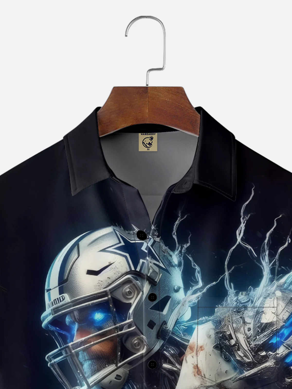 Moisture-wicking American Football Strong Cowboys Art Dallas Chest Pocket Casual Shirt