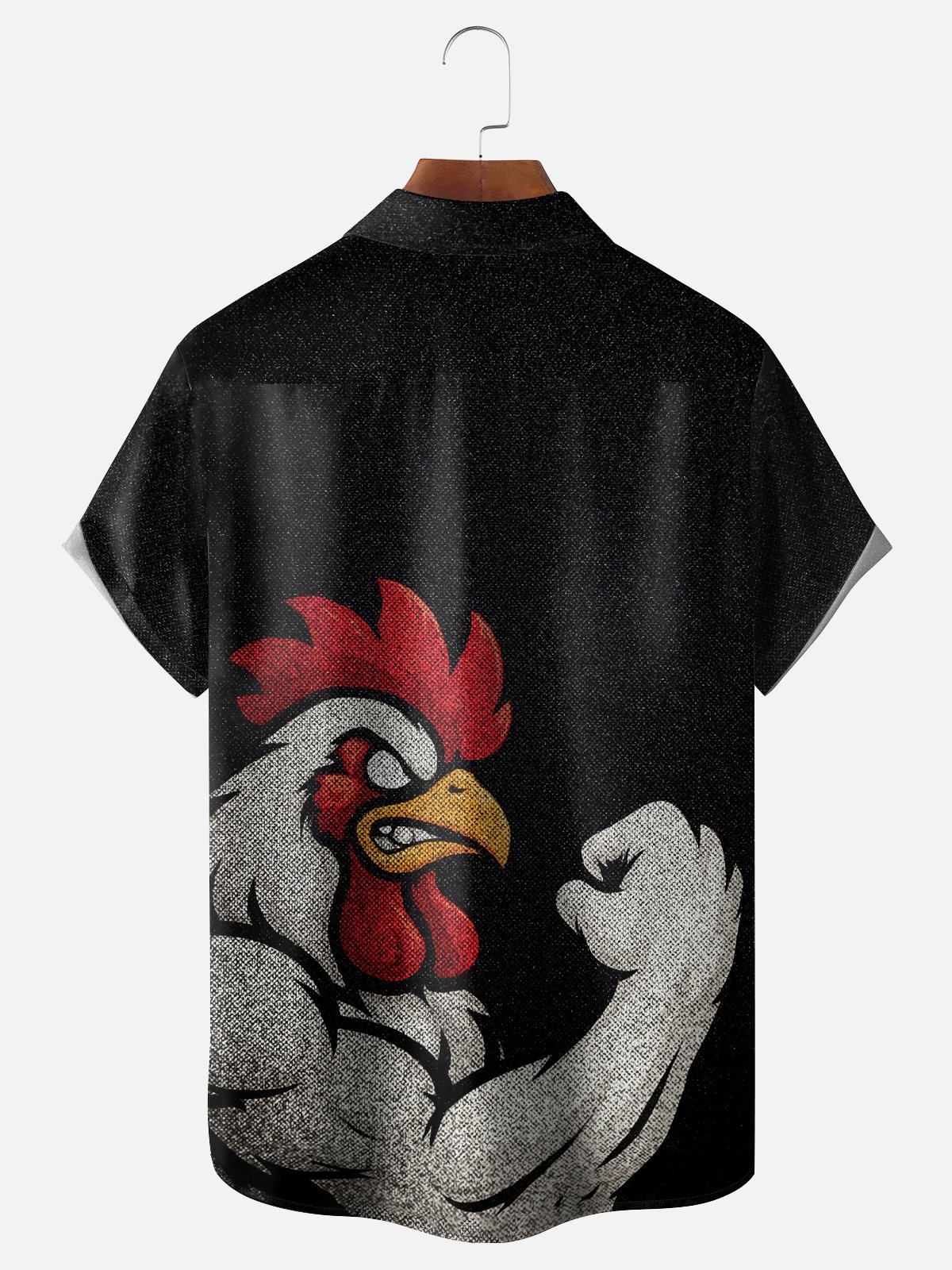 Moisture Wicking Funny Chicken Chest Pocket Hawaiian Shirt