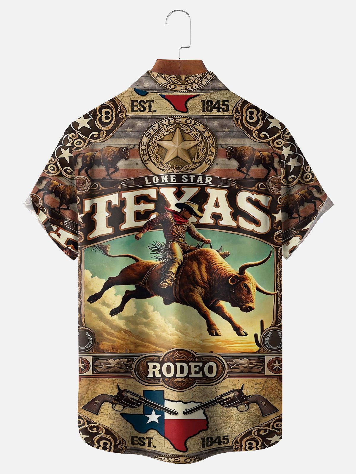 Moisture-wicking Texas Rodeo Western Cowboy Chest Pocket Casual Shirt