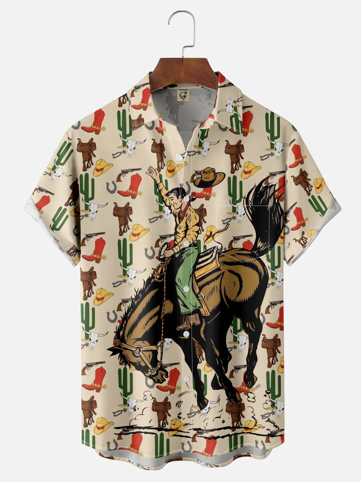 Moisture-wicking Western Cowboy Chest Pocket Casual Shirt
