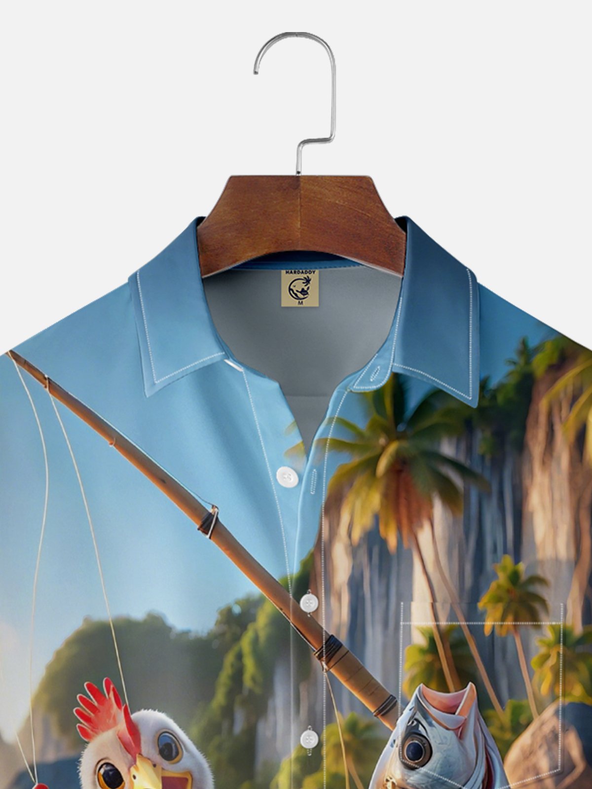 Moisture-wicking Chicken Fishing Chest Pocket Casual Shirt