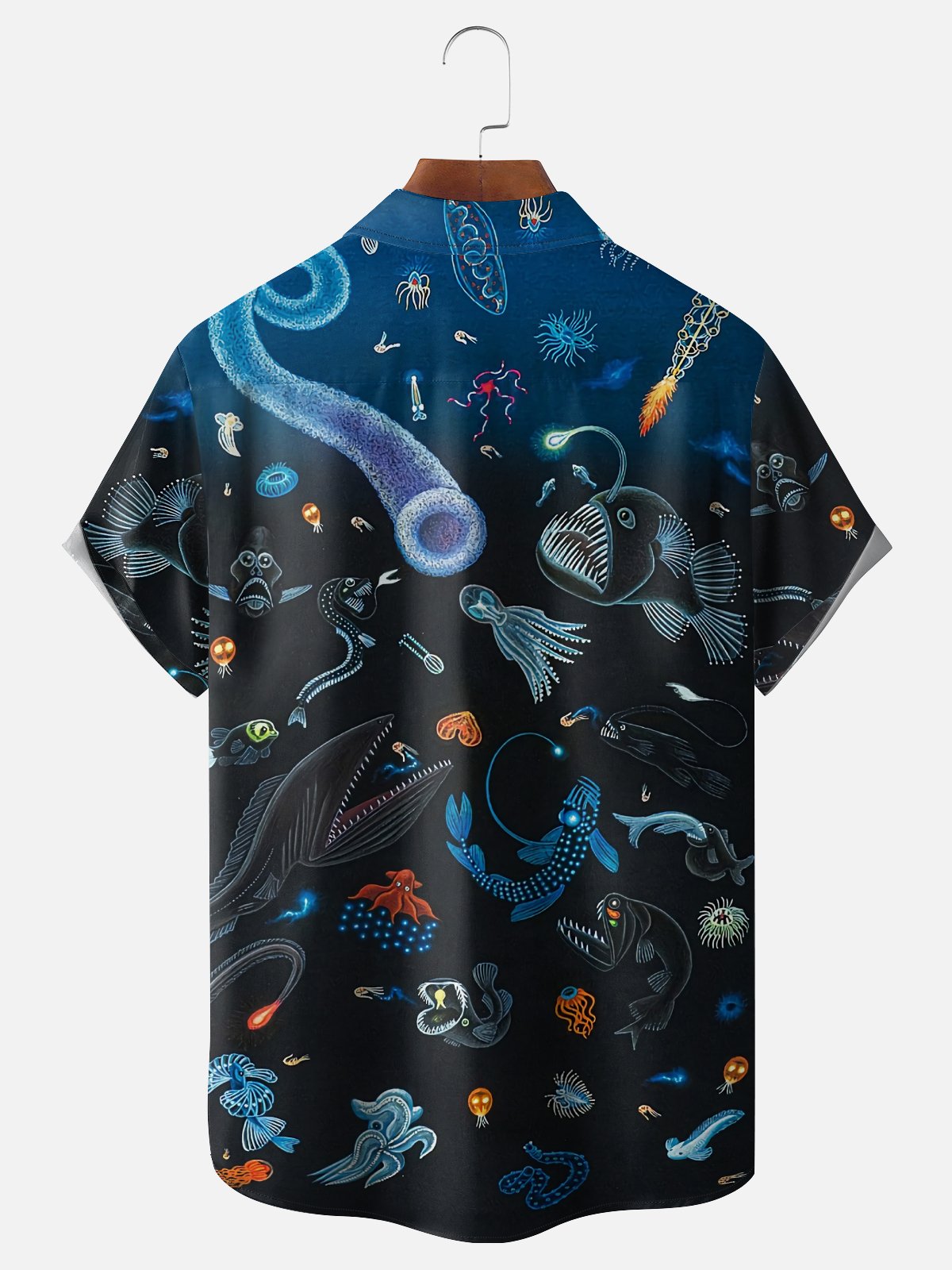 Moisture-wicking Marine Plankton Chest Pocket Hawaiian Shirt