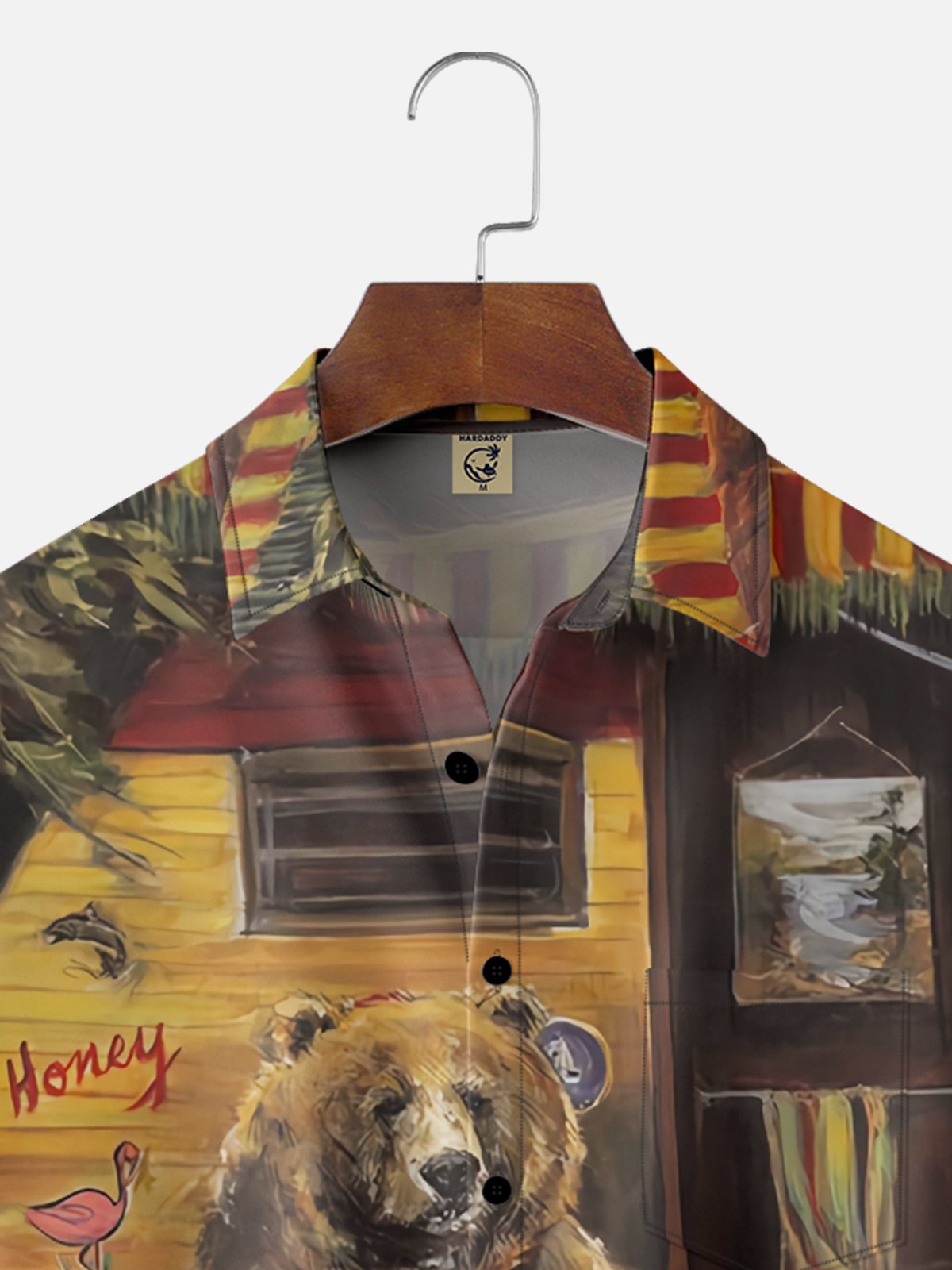 Moisture-wicking Brown Bear Chest Pocket Casual Shirt