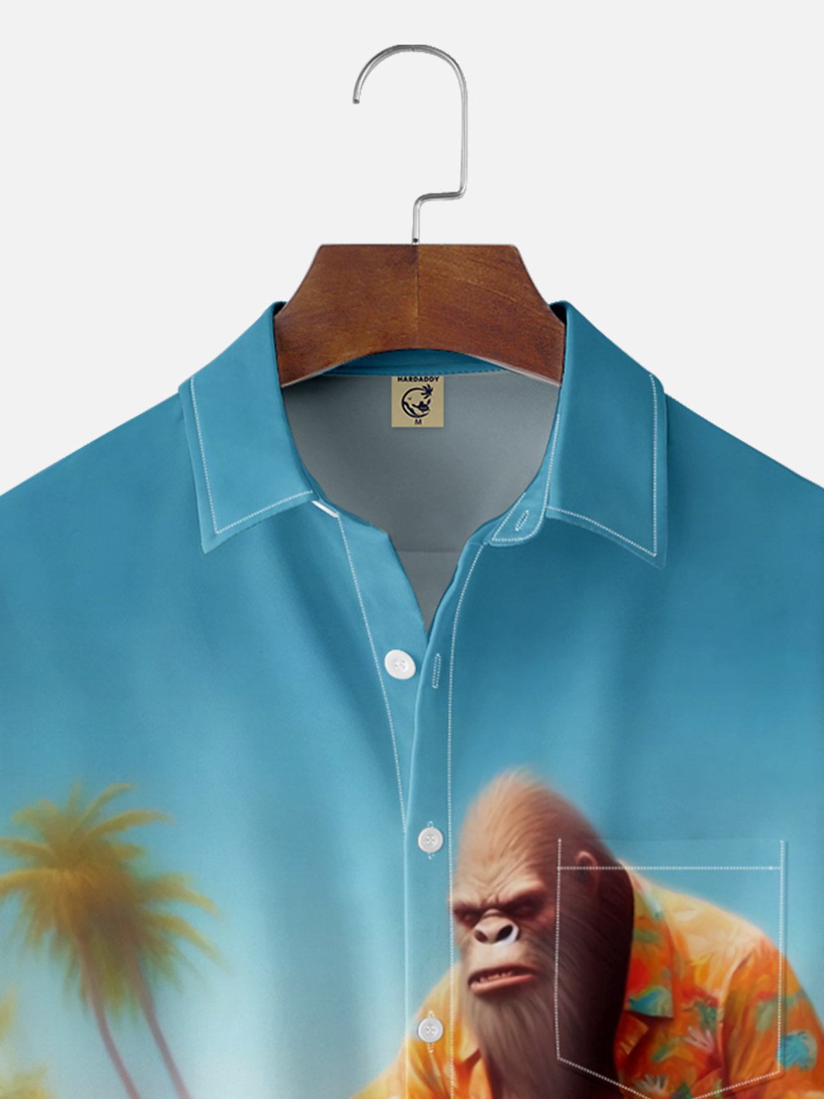 Moisture Wicking Garden Weeder Bigfoot Chest Pocket Hawaiian Shirt