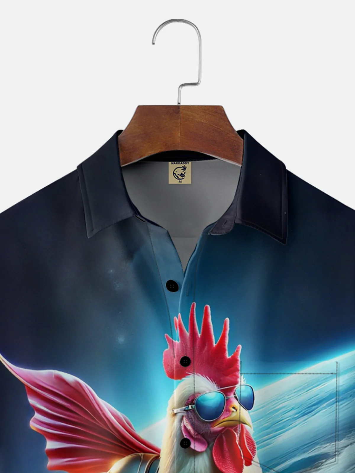 Moisture-wicking Iron Chicken Chest Pocket Casual Shirt