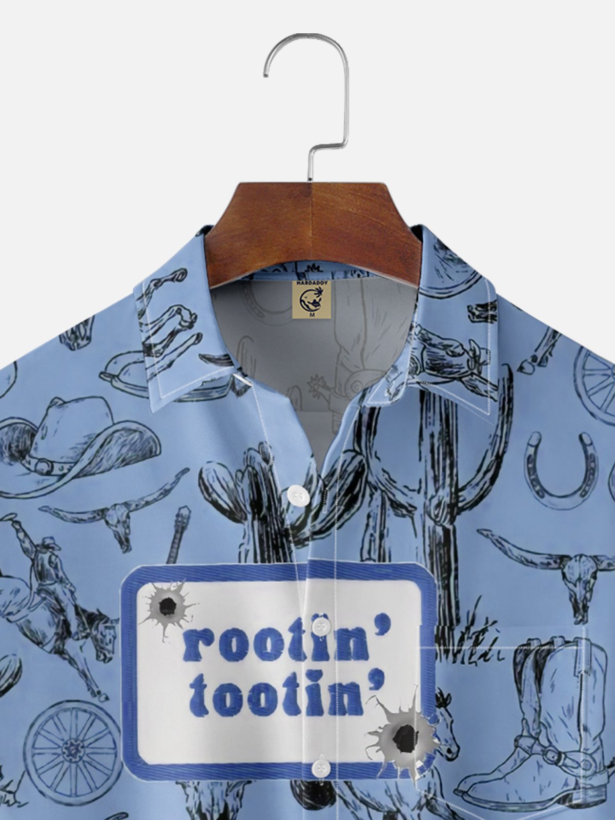 Moisture-wicking Western Cowboy Cat Chest Pocket Casual Shirt