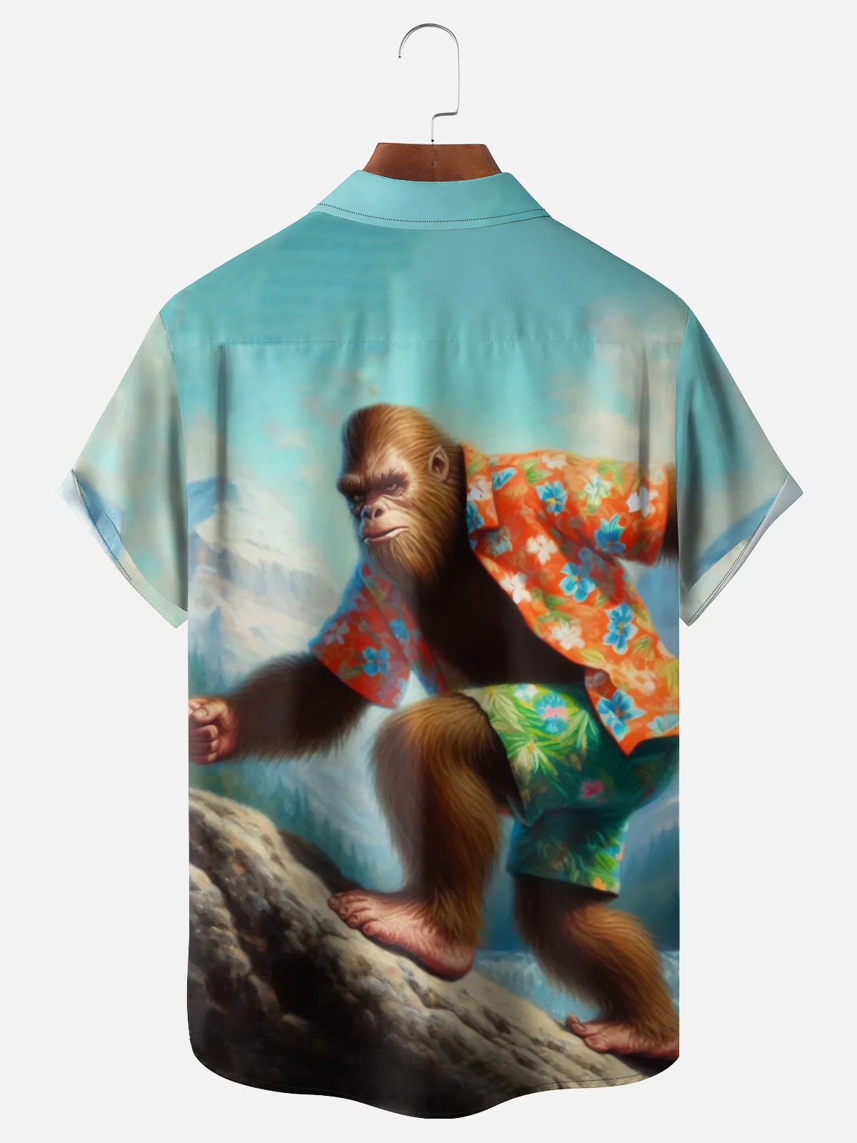 Moisture Wicking Hiking Bigfoot Chest Pocket Hawaiian Shirt