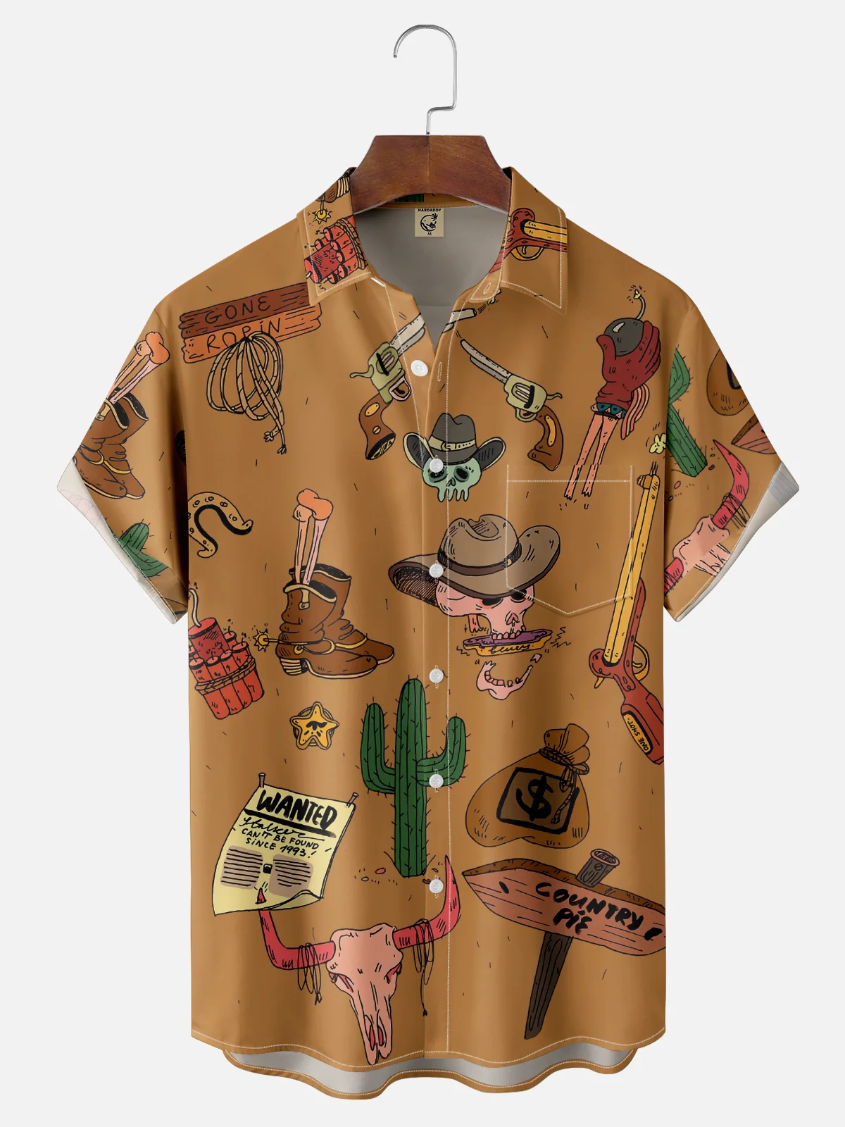 Moisture-wicking Western Rodeo Chest Pocket Casual Shirt