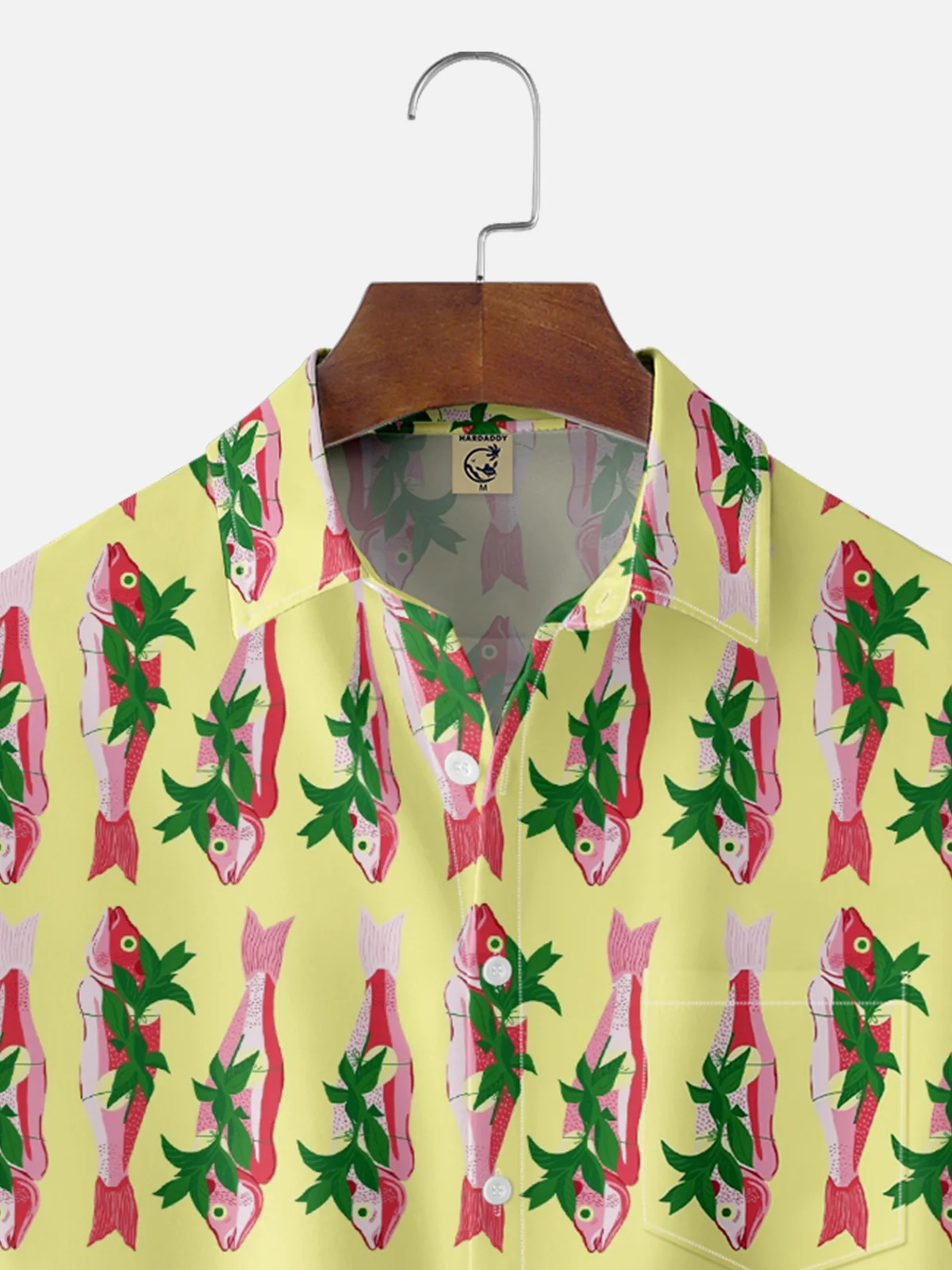 Moisture-wicking Sardine Chest Pocket Hawaiian Shirt