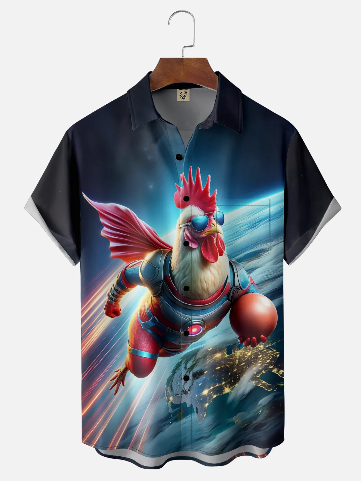 Moisture-wicking Iron Chicken Chest Pocket Casual Shirt