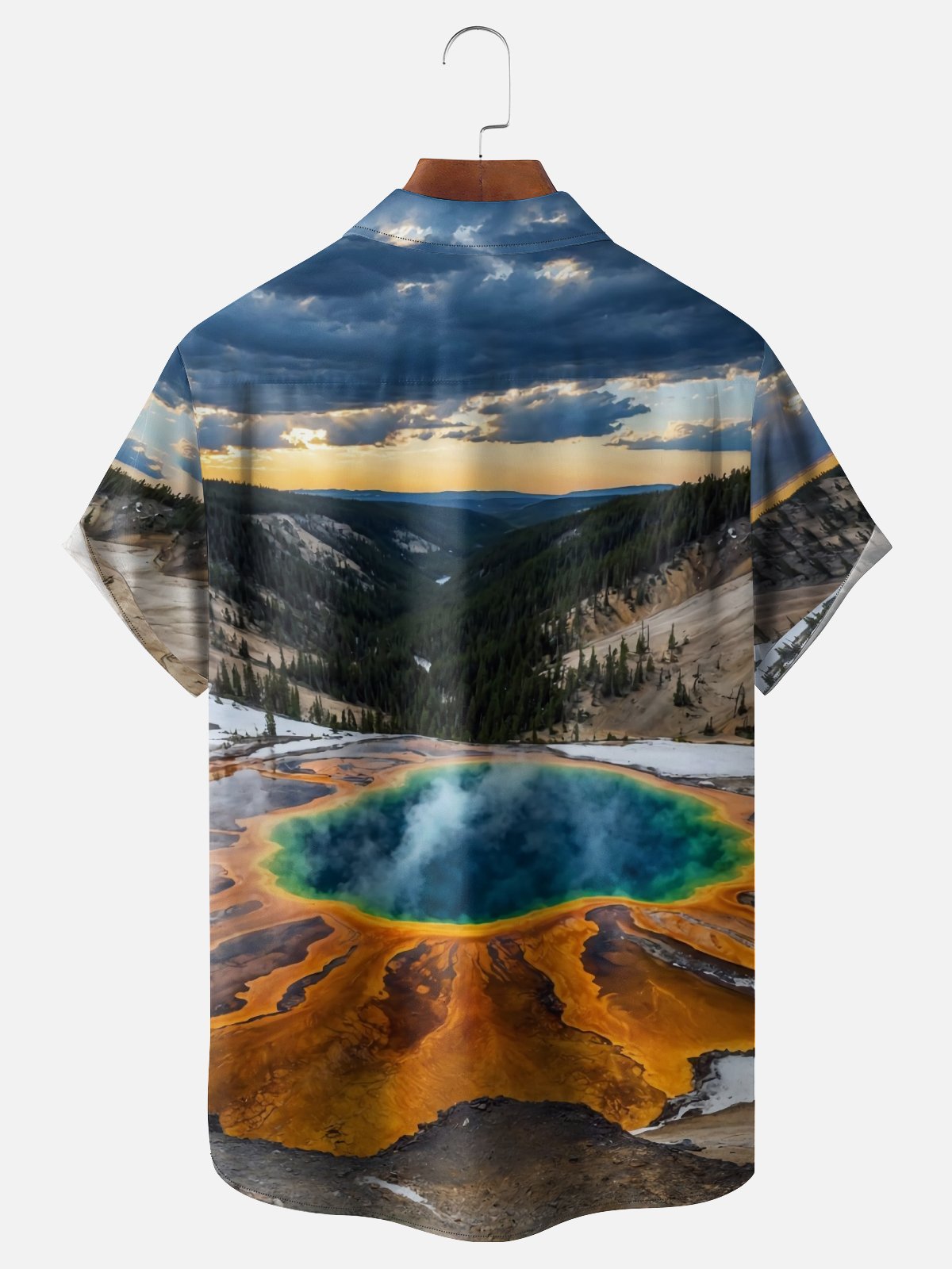 Moisture-wicking Landscape Chest Pocket Hawaiian Shirt