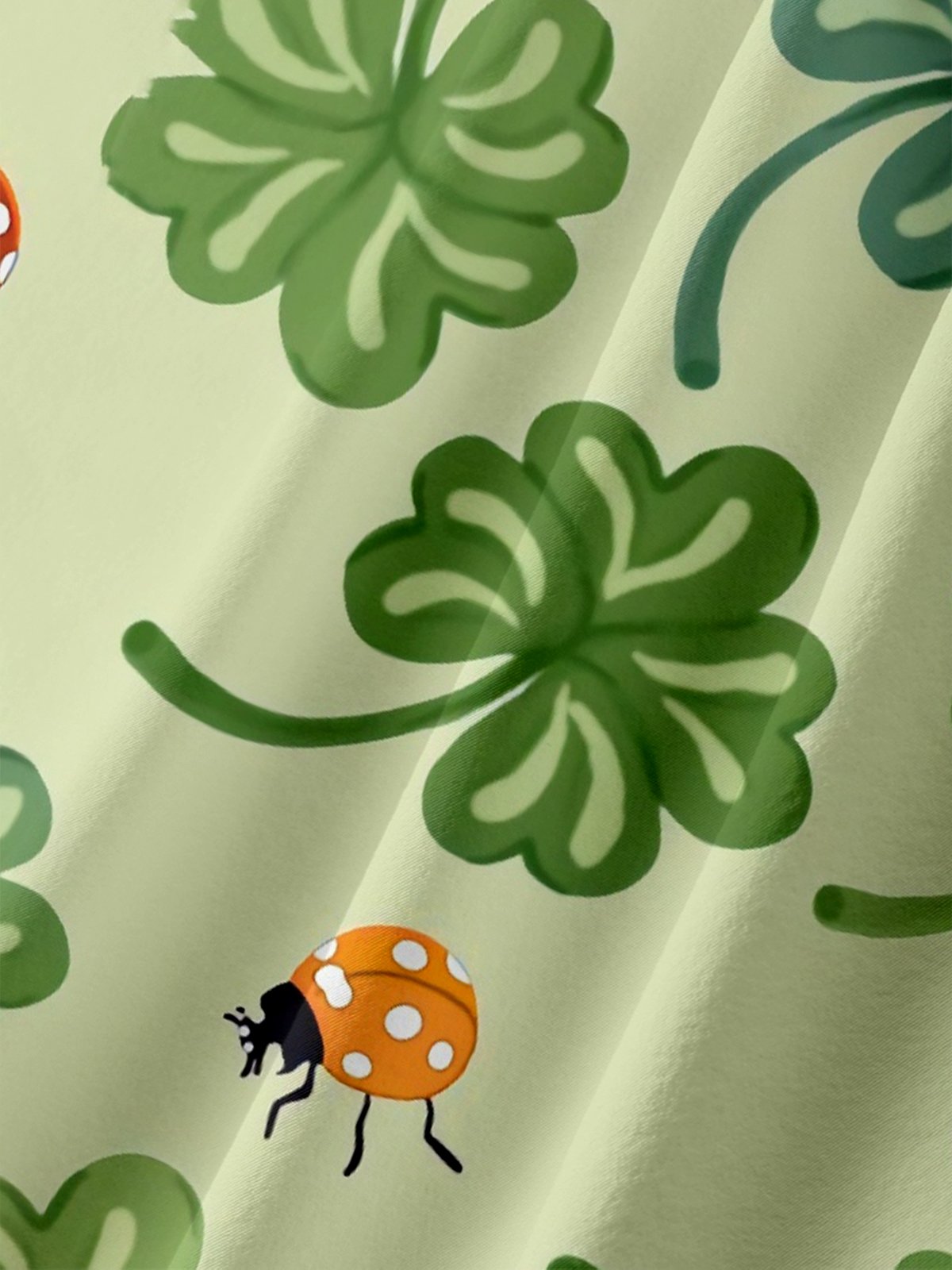 Moisture-wicking Clover Ladybug Chest Pocket Casual Shirt