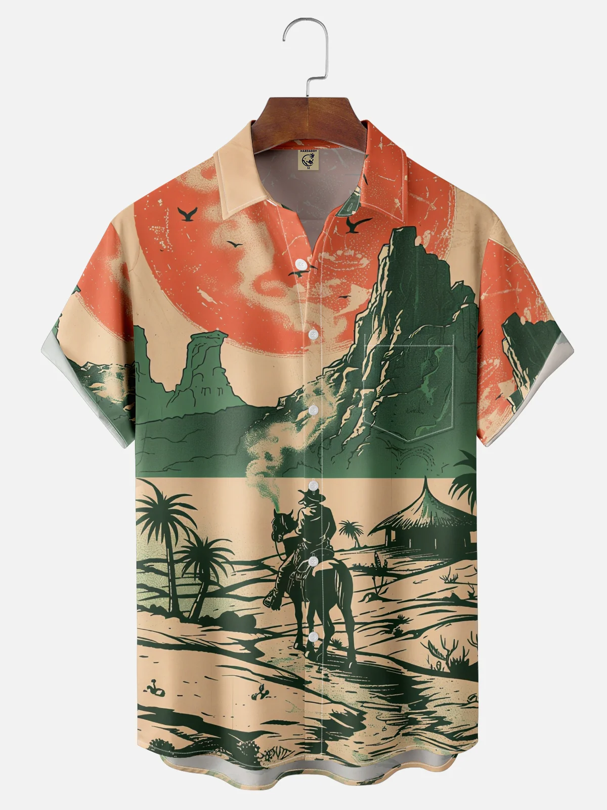 Moisture-wicking Western Cowboy Chest Pocket Casual Shirt