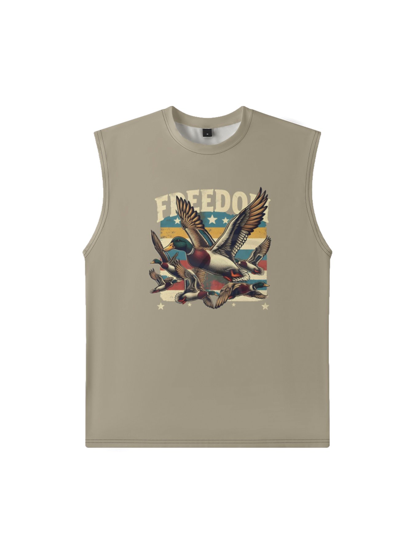 Mens Crewneck Tank Tops Duck Hunting Beach Sleeveless Shirt