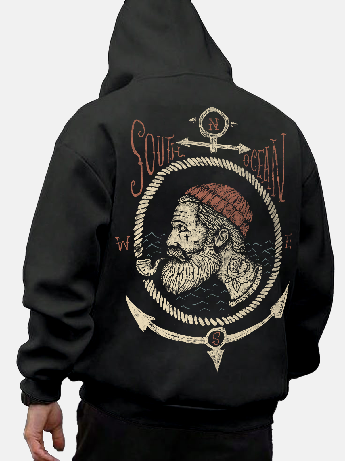 Hardaddy X Mikekoubou Anchor Abstract Portrait Casual Hoodie Sweatshirt