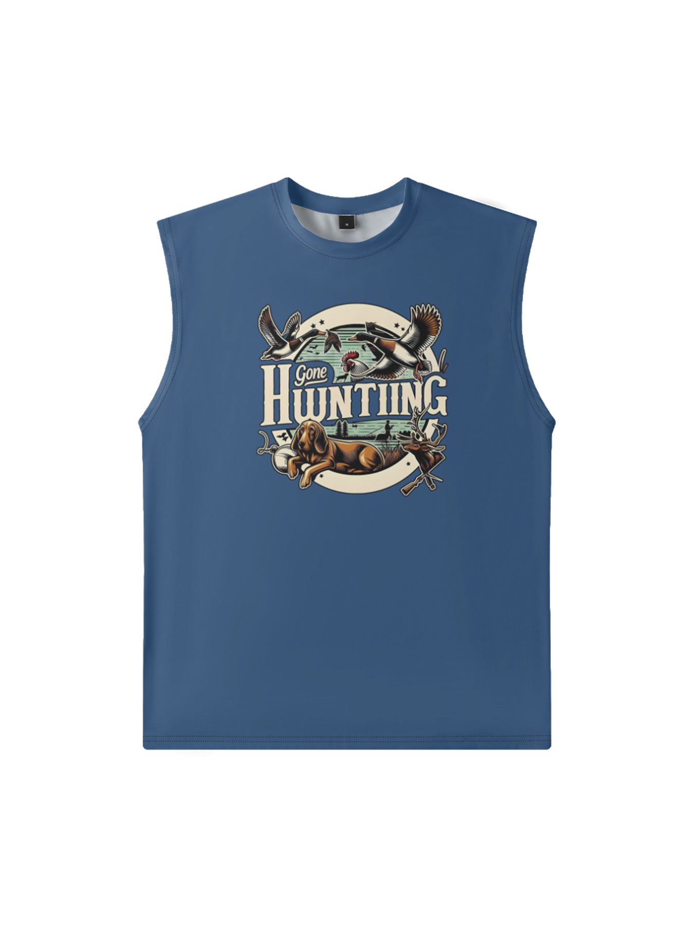 Mens Crewneck Tank Tops Duck Hunting Beach Sleeveless Shirt