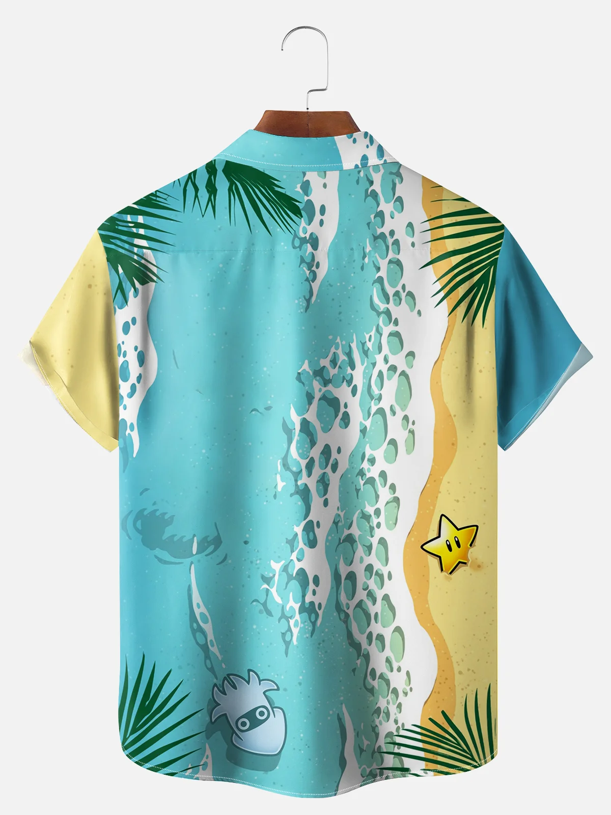 Big Size Moisture Wicking Beach Orangutan Parrot Chest Pocket Hawaiian Shirt