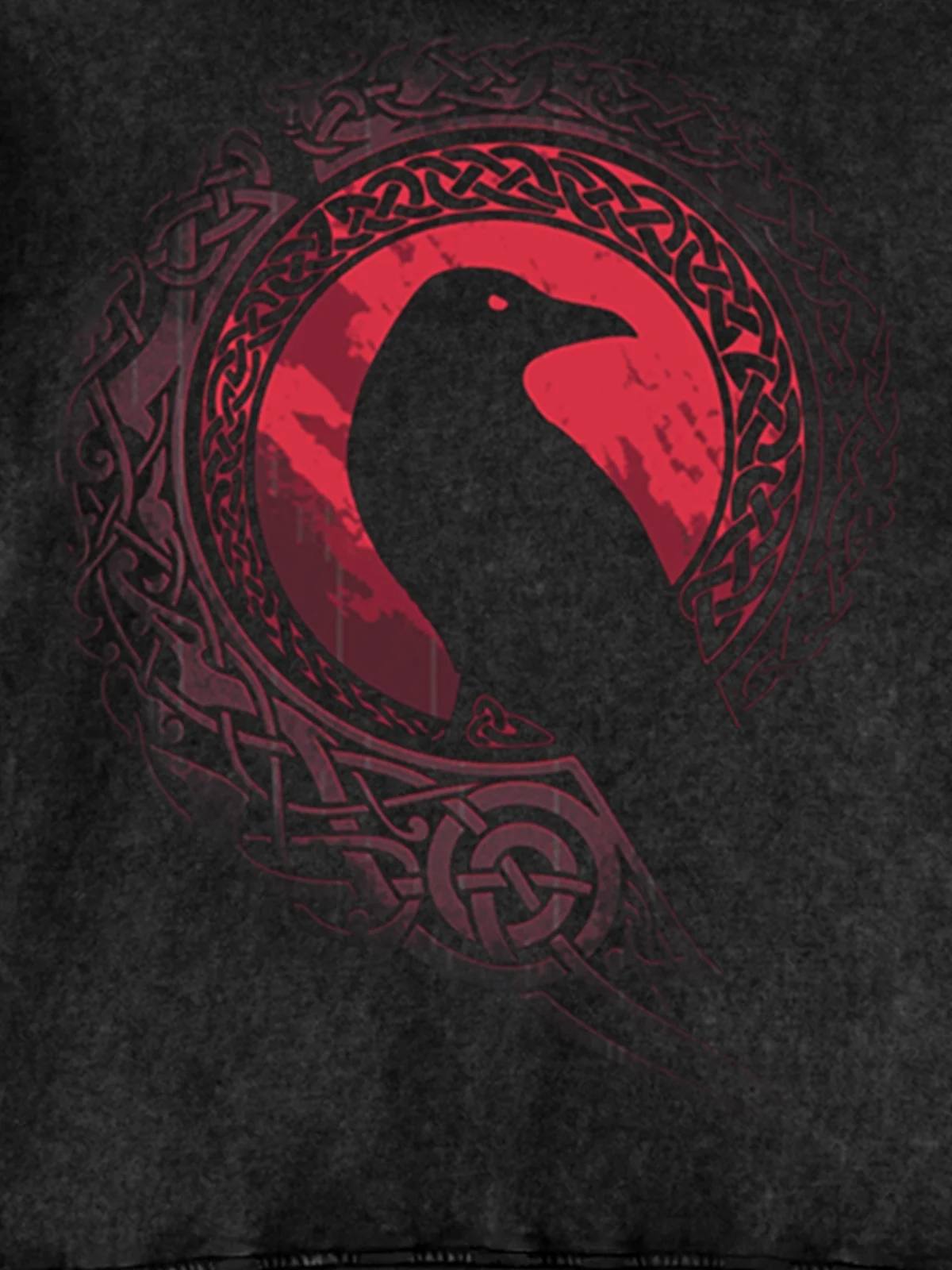 Viking Gradient Color Totem Crow Hoodie Sweatshirt
