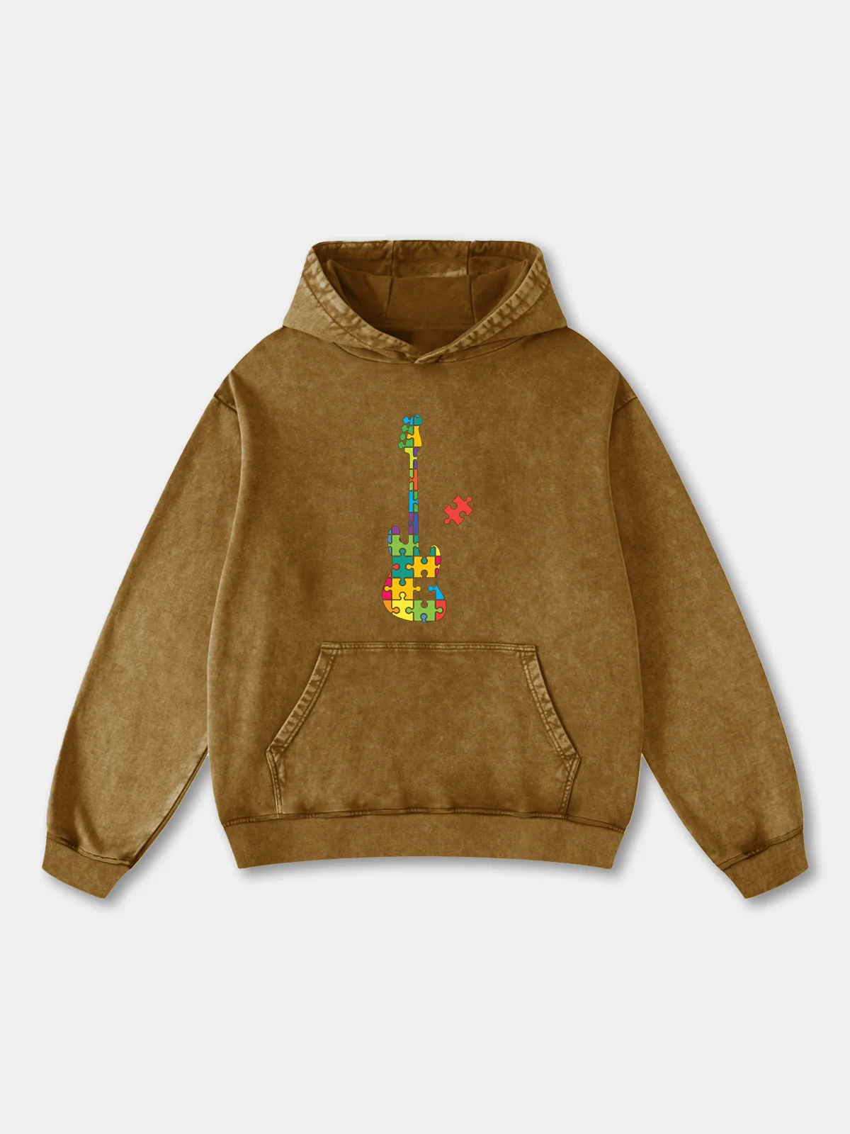 Geometric Color Block Puzzle Hoodie Sweatshirt