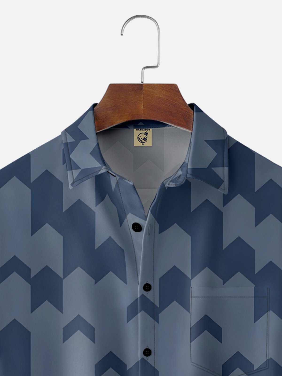 Moisture-wicking Artistic Geometry Chest Pocket Casual Shirt