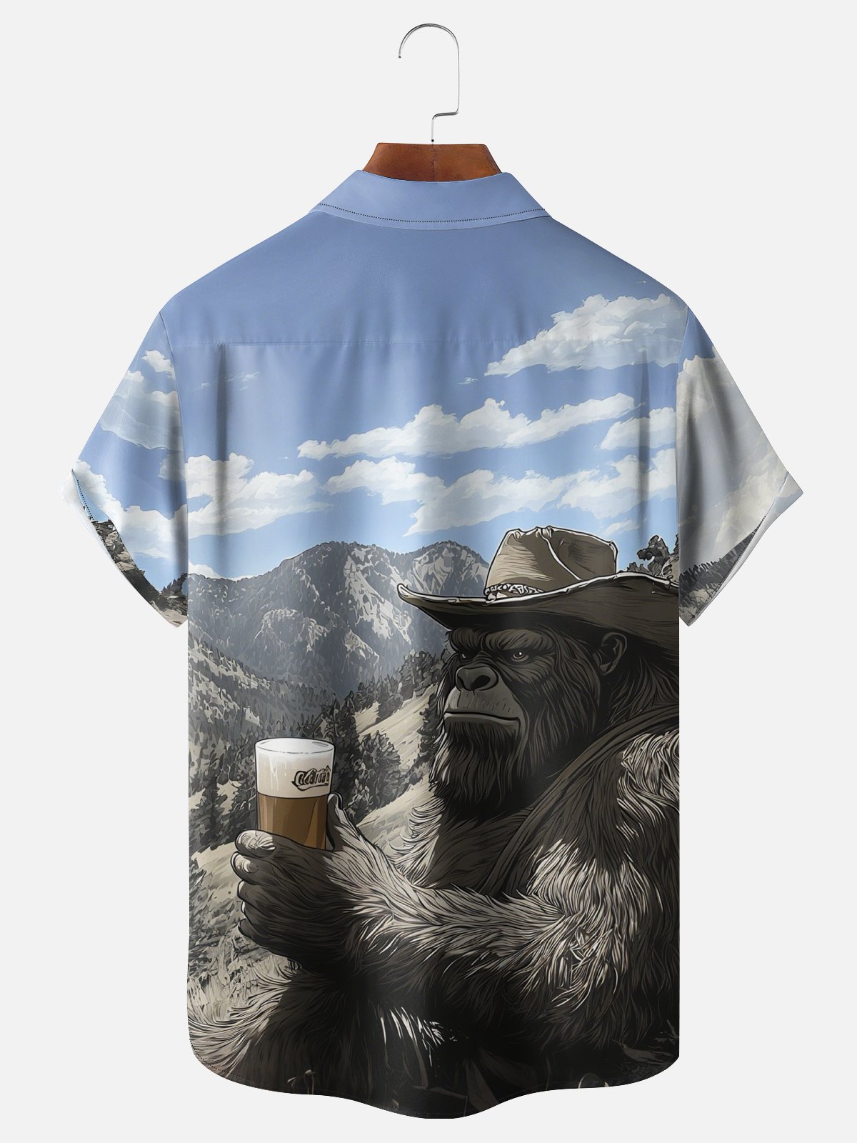 Moisture-wicking Oktoberfest Bigfoot Beer Chest Pocket Casual Shirt