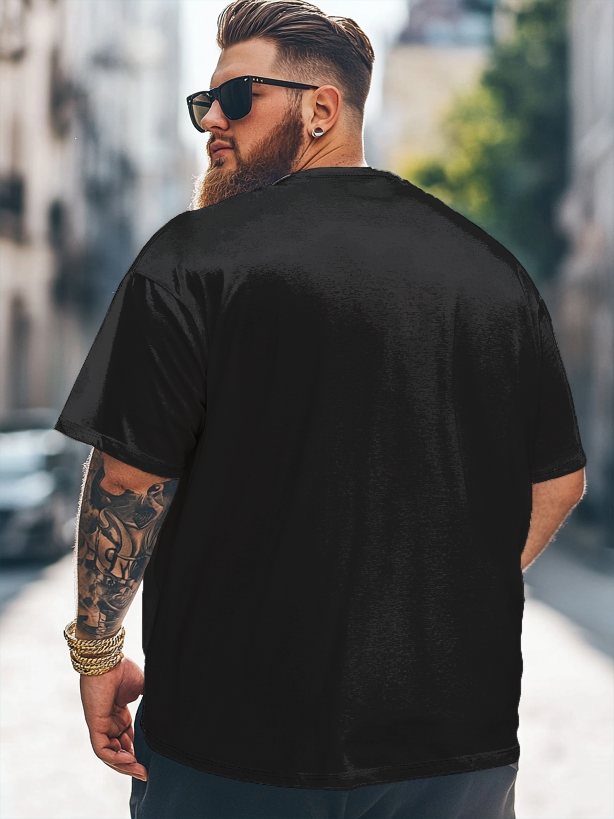 Big Size Men's Fun TACO Art Print Loose T-shirt