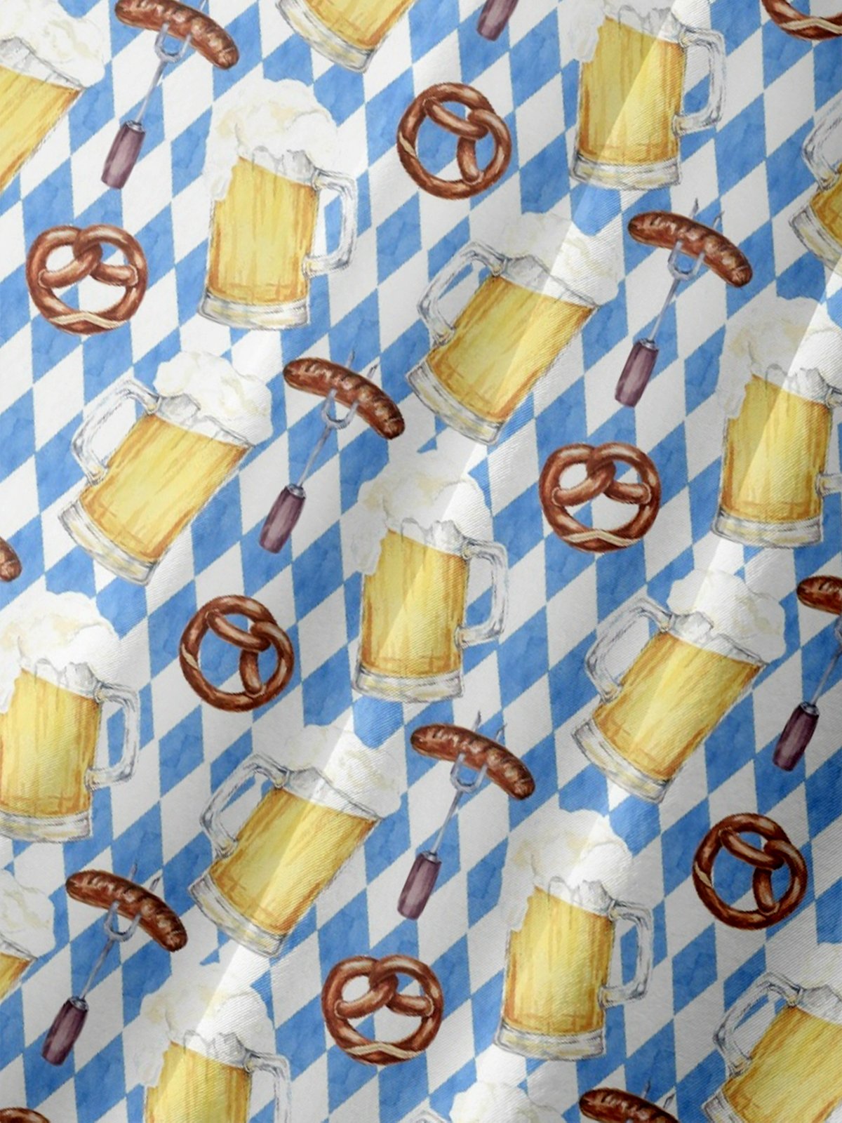 Moisture-wicking Oktoberfest Fun Beer Print Chest Pocket Casual Shirt